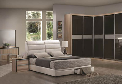 L-Shape Walnut Open Wardrobe Design A